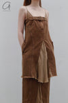 OUDE WAAG Washing Cowboy Decoding Mid-Boxy Skirt OW-23SS-SK06 reddish brown